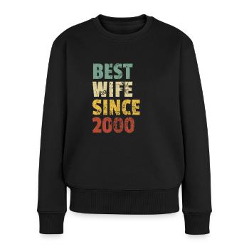 Best Wife Since 2000 Funny Anniversary Birthday - Women's Premium Organic Jumper - black - Front - Julia (174cm)
