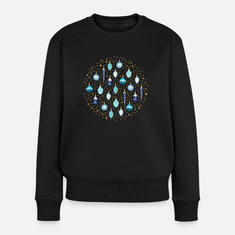 Xmas Galaxy Blau - Frauen Premium Bio Pullover - Schwarz