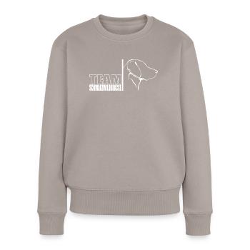 TEAM Schwarzwildbracke Hunde Hund Wilsigns - Frauen Premium Bio Pullover - Taupe - Vorne - Julia (174cm)