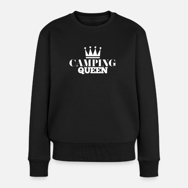 Outdoor Camping Camping Queen 21.1 - Frauen Premium Bio Pullover - Schwarz
