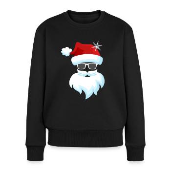 Drôle de Père Noël Flocon de neige - Pull Premium bio Femme - noir - Devant - Julia (174cm)