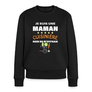 Maman Ma Cuisinière Préférée - Pull Premium bio Femme - noir - Devant - Julia (174cm)