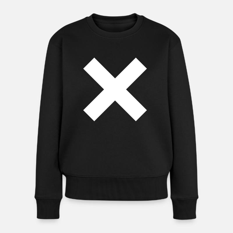 Kreuz - Frauen Premium Bio Pullover - Schwarz
