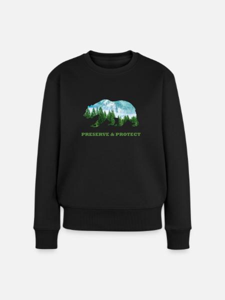 Preserve & Protect Umweltschutz Klimaschutz Bär - Frauen Premium Bio Pullover - Schwarz