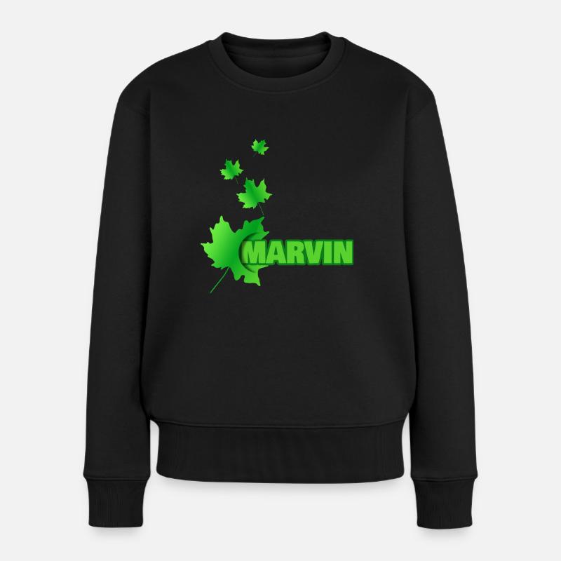 Marvin - Frauen Premium Bio Pullover - Schwarz