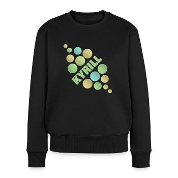 Kyrill als Vorname - Frauen Premium Bio Pullover - Schwarz - Vorne - Julia (174cm)