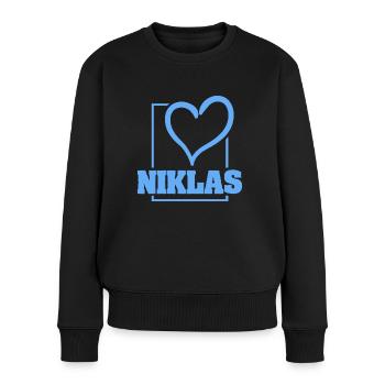Niklas als Bachelor - Frauen Premium Bio Pullover - Schwarz - Vorne - Julia (174cm)