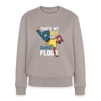 BreakDancer - Frauen Premium Bio Pullover - Taupe - Vorne - Julia (174cm)