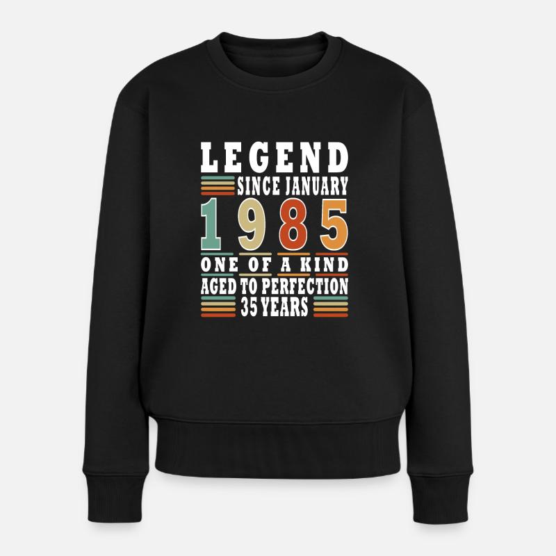 Anniversaire Janvier 1985 | Don de janvier 1985 - Pull Premium bio Femme - noir