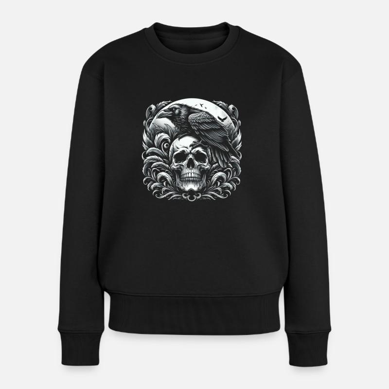 Umarmung des Halbmonds - Frauen Premium Bio Pullover - Schwarz