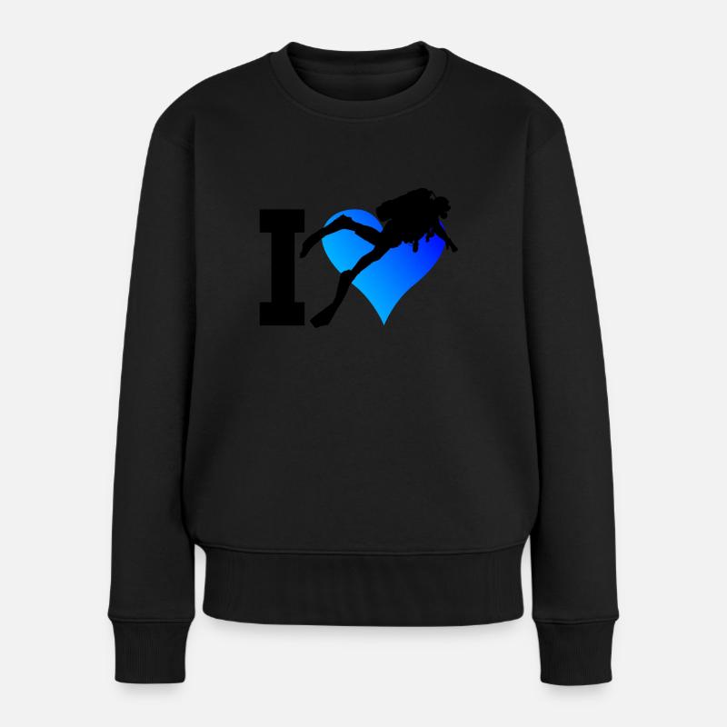 Scuba Tauchen Herren Taucher Diving Tauchen - Frauen Premium Bio Pullover - Schwarz