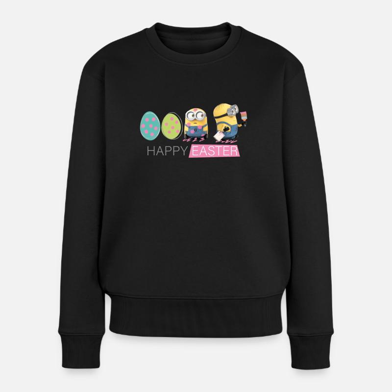 Minions Avec Œufs De Pâques Joyeuses Pâques - Pull Premium bio Femme - noir