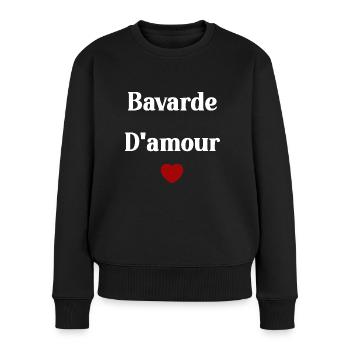 bavarde d'amour - Pull Premium bio Femme - noir - Devant - Julia (174cm)