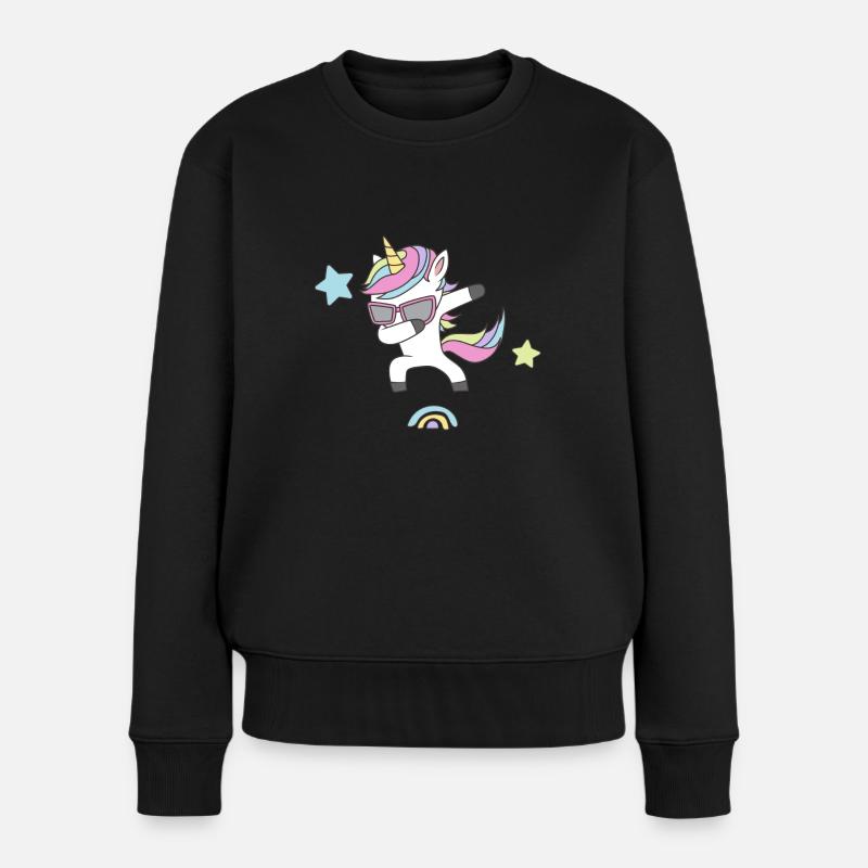 Le bébé licorne danse - Pull Premium bio Femme - noir