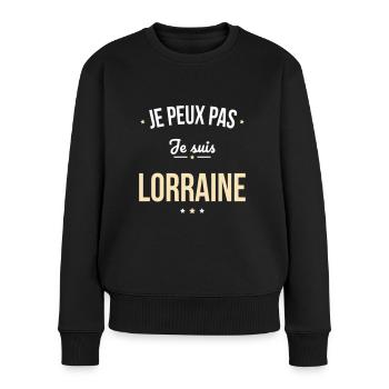 Je peux pas je suis Lorraine - Pull Premium bio Femme - noir - Devant - Julia (174cm)