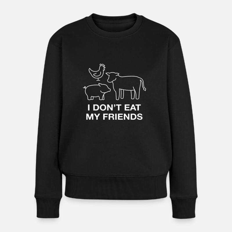 Formes de conception de vache de porc de poulet pour les végétaliens - Pull Premium bio Femme - noir