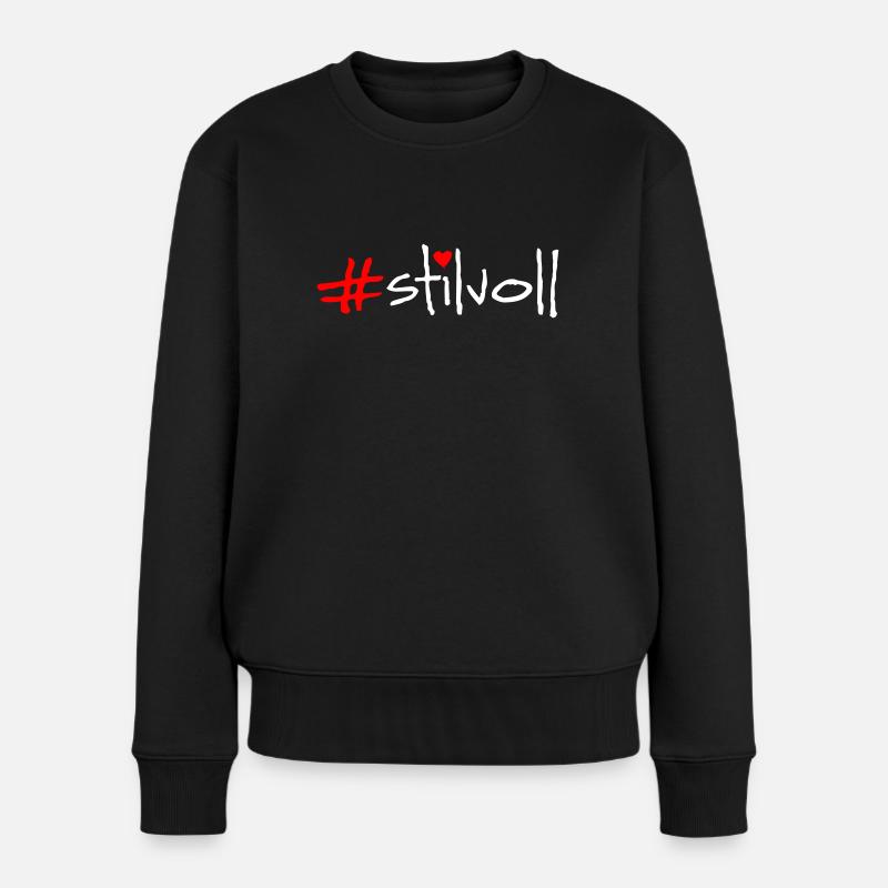 stilvoll - Frauen Premium Bio Pullover - Schwarz