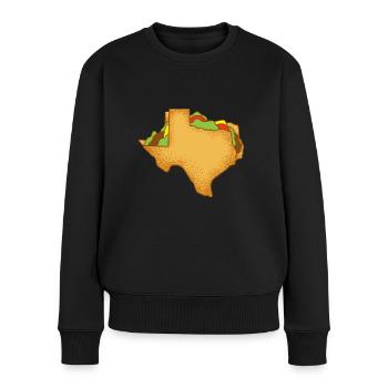Frühstück Tacos Karte Design für Texas - Frauen Premium Bio Pullover - Schwarz - Vorne - Julia (174cm)