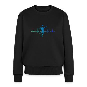 Damen Herren Faustballspieler Fistball Volleyball - Frauen Premium Bio Pullover - Schwarz - Vorne - Julia (174cm)