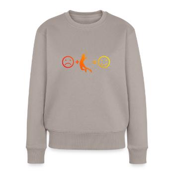 Badmintonspieler Badminton Herren Federball - Frauen Premium Bio Pullover - Taupe - Vorne - Julia (174cm)