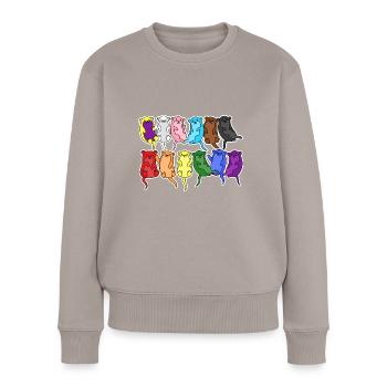 Pride Progress Flag Otter Equality - Women's Premium Organic Jumper - taupe - Front - Julia (174cm)