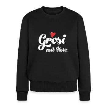 Ich han s beschte Grosi mit Herz Oma Schweiz Grosi - Frauen Premium Bio Pullover - Schwarz - Vorne - Julia (174cm)