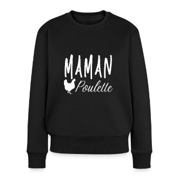 Maman poulette cadeau maman - Pull Premium bio Femme - noir - Devant - Julia (174cm)