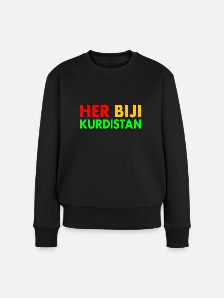Her biji Kurdistan - Frauen Premium Bio Pullover - Schwarz