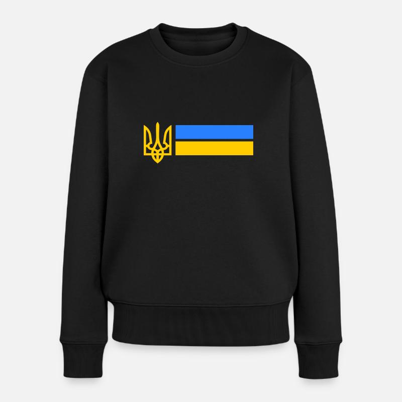 Ukraine - Frauen Premium Bio Pullover - Schwarz