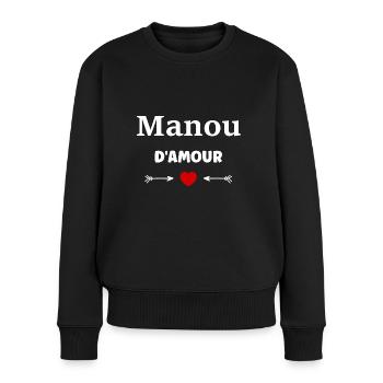Manou d'amour - Pull Premium bio Femme - noir - Devant - Julia (174cm)