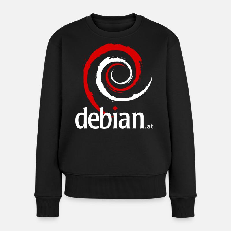 Austrian Debian Swirl - Frauen Premium Bio Pullover - Schwarz
