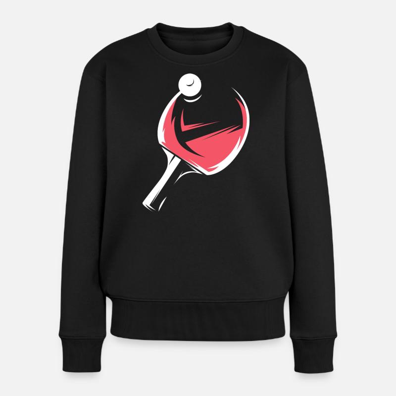 tischtennis Schläger Spiel Illustration Mannschaft - Frauen Premium Bio Pullover - Schwarz