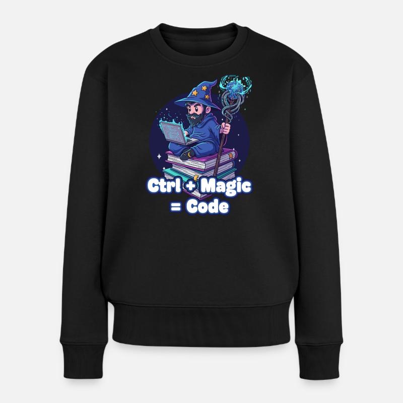 Ctrl Magic Code Zauberer - Frauen Premium Bio Pullover - Schwarz