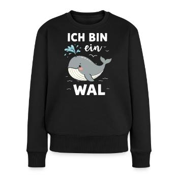 Wal  Meerestier Unterwasser Kostüm Fasching Fisch - Frauen Premium Bio Pullover - Schwarz - Vorne - Julia (174cm)