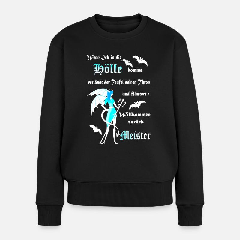 Hölle Teufel Satan Dämon gefallener Engel. - Frauen Premium Bio Pullover - Schwarz