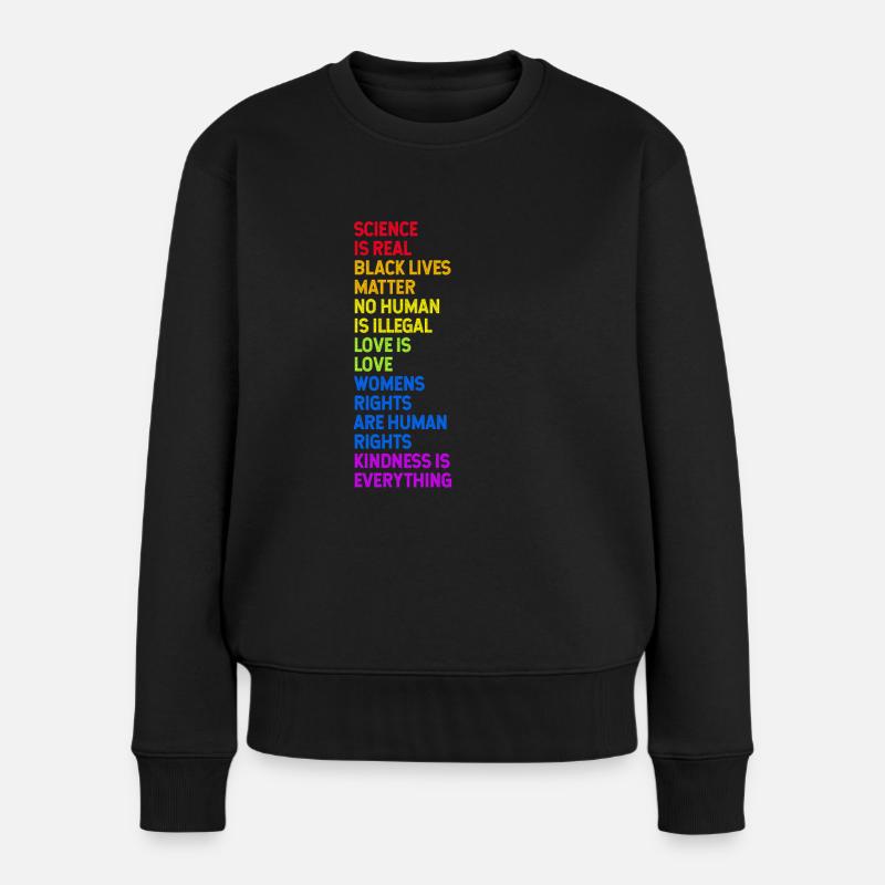 lgbtq, lgbt, gay pride, schwul, regenbogen, pride - Frauen Premium Bio Pullover - Schwarz