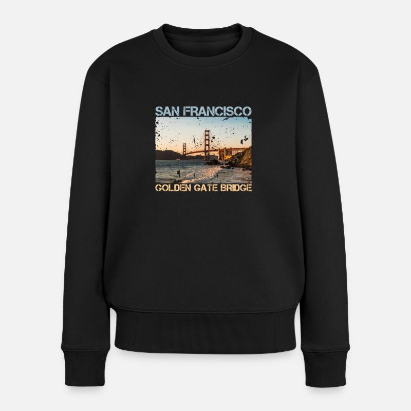 San Francisco - Frauen Premium Bio Pullover - Schwarz