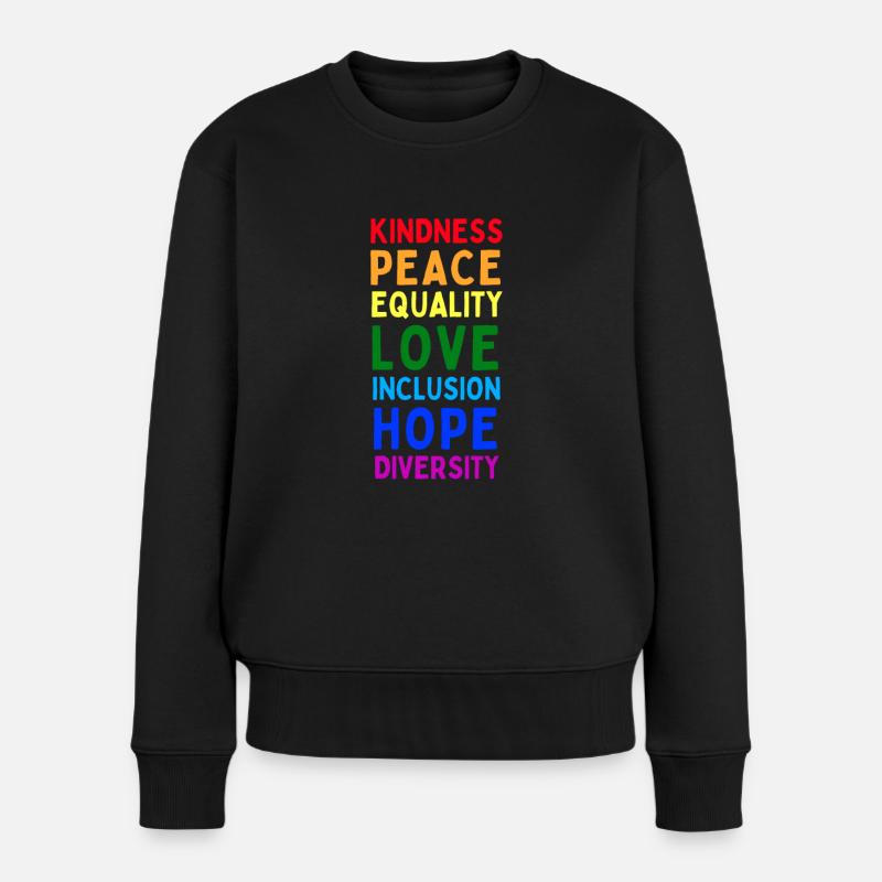 lgbtq, lgbt, gay pride, schwul, regenbogen, pride - Frauen Premium Bio Pullover - Schwarz