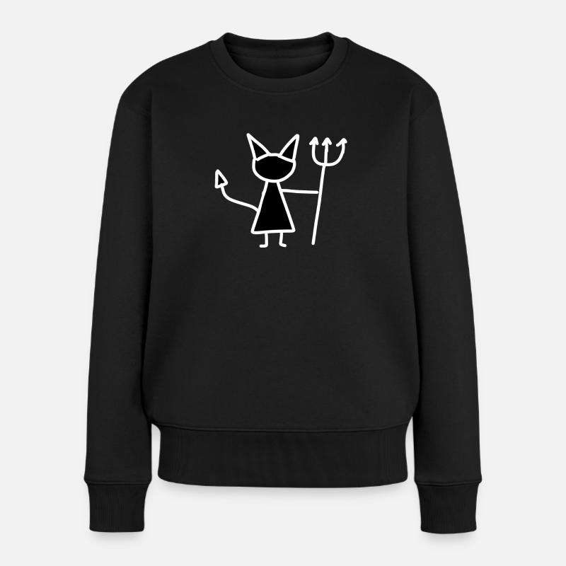 Teufel böse - Frauen Premium Bio Pullover - Schwarz