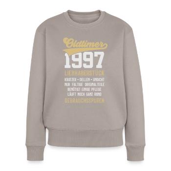 29. GEBURTSTAG OLDTIMER 1997 - Frauen Premium Bio Pullover - Taupe - Vorne - Julia (174cm)
