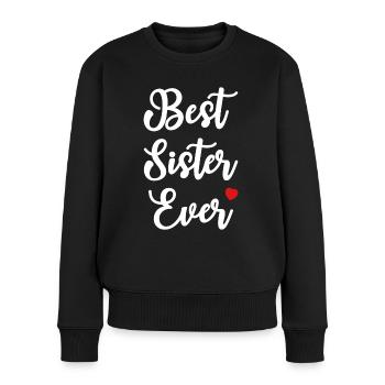 Meilleure sœur de tous les temps Cœur Chère sœur - Pull Premium bio Femme - noir - Devant - Julia (174cm)