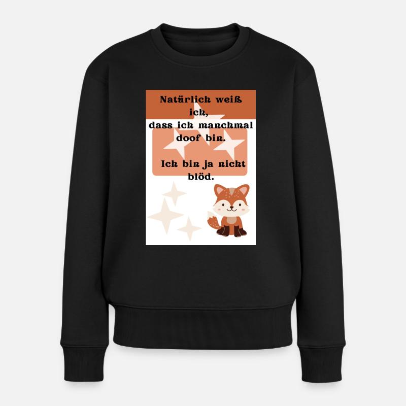Schlaufuchs - Frauen Premium Bio Pullover - Schwarz