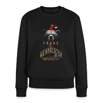 Weihnachten Berliner Bär schickt Weihnachtsgrüße - Frauen Premium Bio Pullover - Schwarz - Vorne - Julia (174cm)