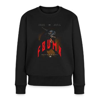 FzumX böser Hund - Frauen Premium Bio Pullover - Schwarz - Vorne - Julia (174cm)