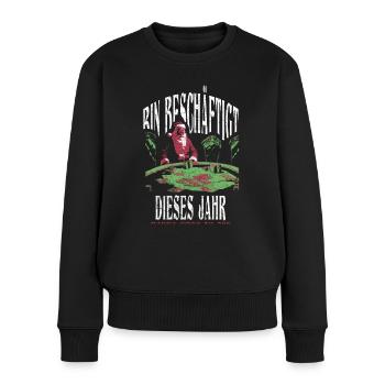 Lustiger Spruch Poker Weihnachtsmann Nikolaus - Frauen Premium Bio Pullover - Schwarz - Vorne - Julia (174cm)