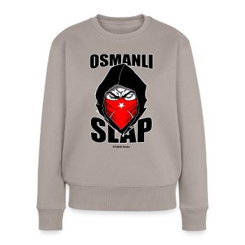 Osmanli Slap Hooded - Frauen Premium Bio Pullover - Taupe - Vorne - Julia (174cm)
