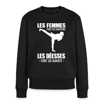 Cadeau karatéka femme fille karaté - Pull Premium bio Femme - noir - Devant - Julia (174cm)