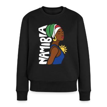 Namibia Namibische Flagge Windhoek Namib Souvenir - Frauen Premium Bio Pullover - Schwarz - Vorne - Julia (174cm)