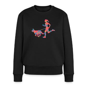 Canicross Läuferin Geländelauf Canicross Frauen - Frauen Premium Bio Pullover - Schwarz - Vorne - Julia (174cm)