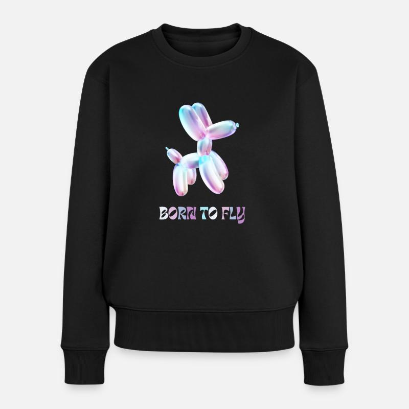 Ballon dog Born to fly - Frauen Premium Bio Pullover - Schwarz